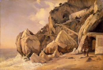 讓 巴蒂斯特 卡米耶 柯羅 Rocks in Amalfi 讓 巴蒂斯特 卡米耶 柯羅 Rocks in Amalfi